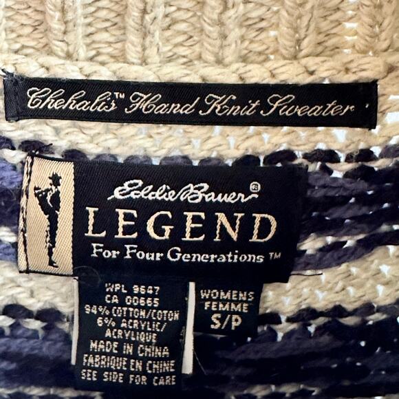 Eddie Bauer Legend Hand-Knit Fair Isle Nordic Cardigan Sweater - Picture 7 of 8